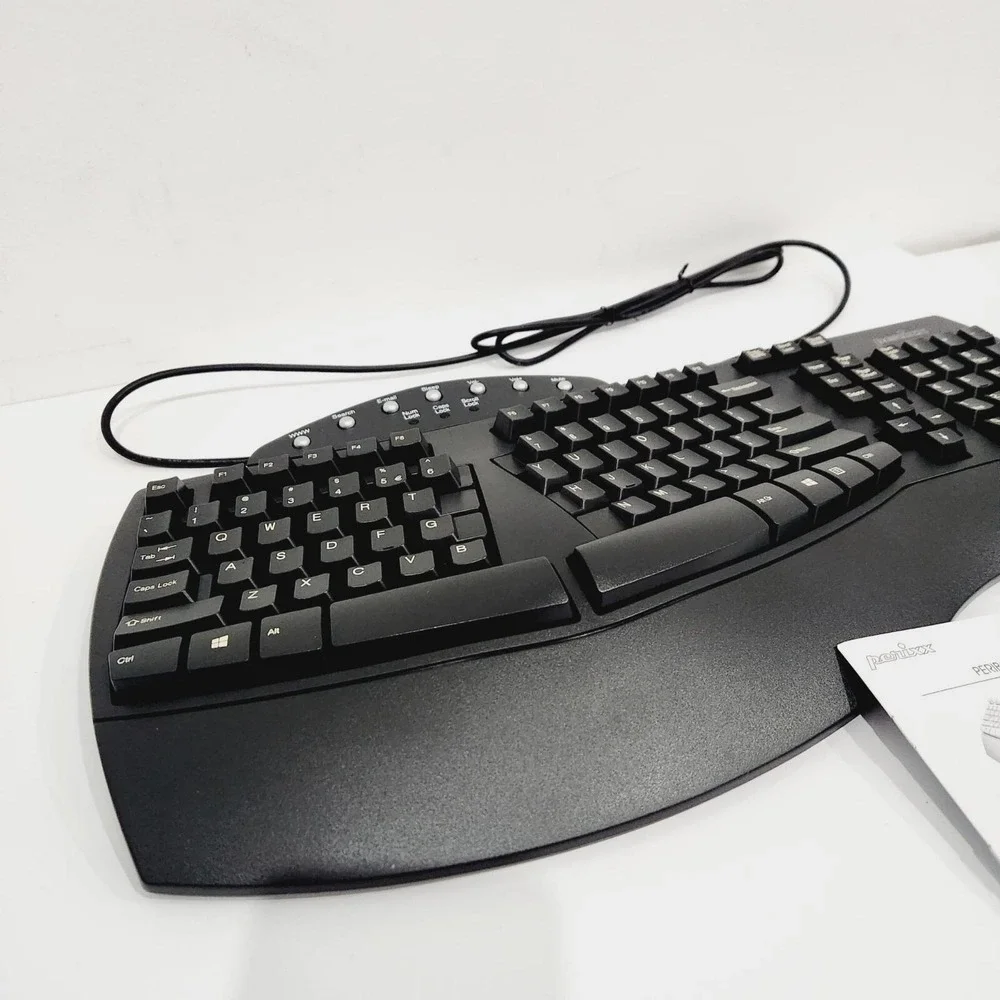 Perixx Periboard-512 Wired Ergonomic Split Keyboard Palm Rest Multimedia Keys‎